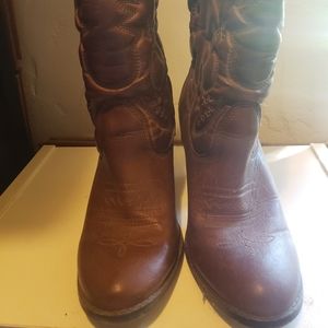 Brown Larue Studded Cowboy Boots size 8.5